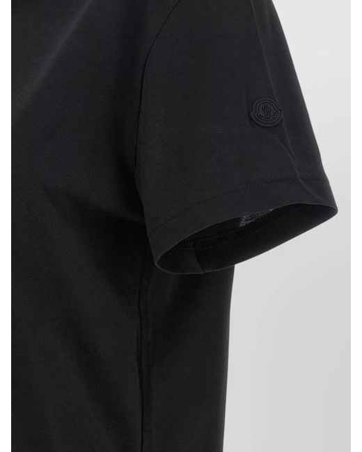 Moncler Black Logo Detail Crew Neck T Shirt