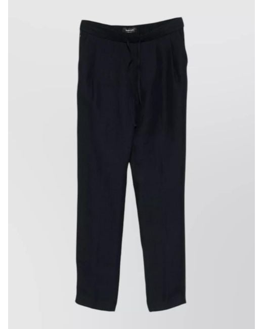 Fabiana Filippi Blue Straight Leg Trousers Elasticated Waistband Pockets