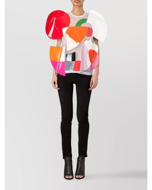 Junya Watanabe Red Patchwork Short-Sleeve T-Shirt