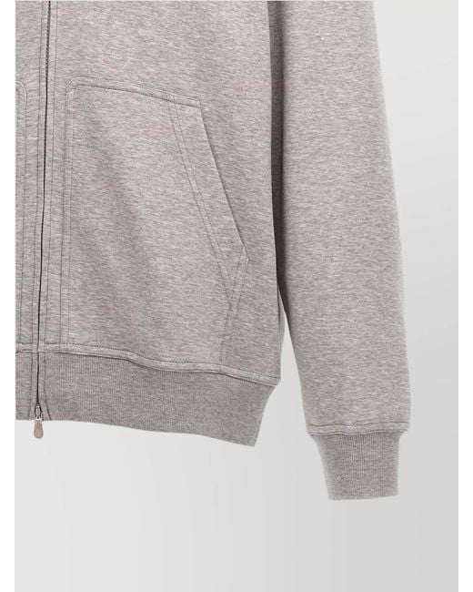 Brunello Cucinelli Gray Cashmere-Blend Zip-Up Hoodie for men