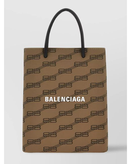 Balenciaga Brown Printed Canvas Phone Case