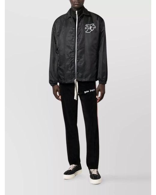 Palm Angels Black Printed Lightweight Jacket for men