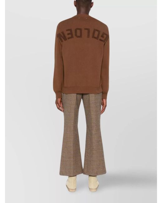 Golden Goose Deluxe Brand Brown Ribbed Knit Crewneck Sweater for men