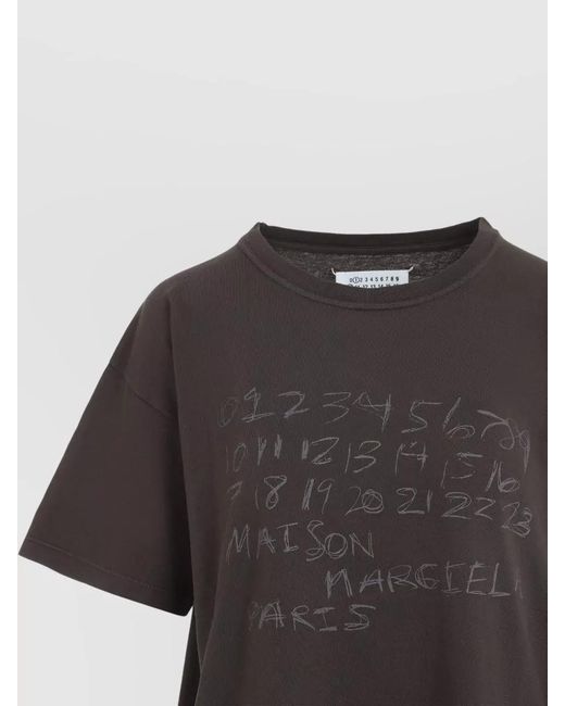 Maison Margiela Black Cotton Oversized Printed T-Shirt