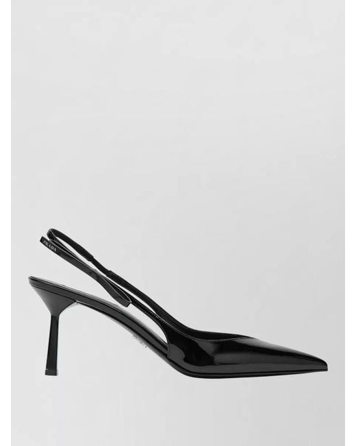 Prada Black Patent Pumps Pointed Toe High Heel
