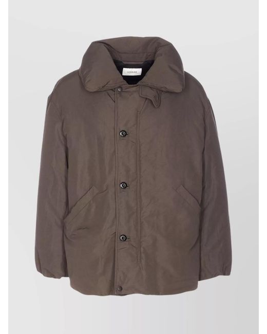 Lemaire Brown Puffer Blouson With High Collar And Pockets for men