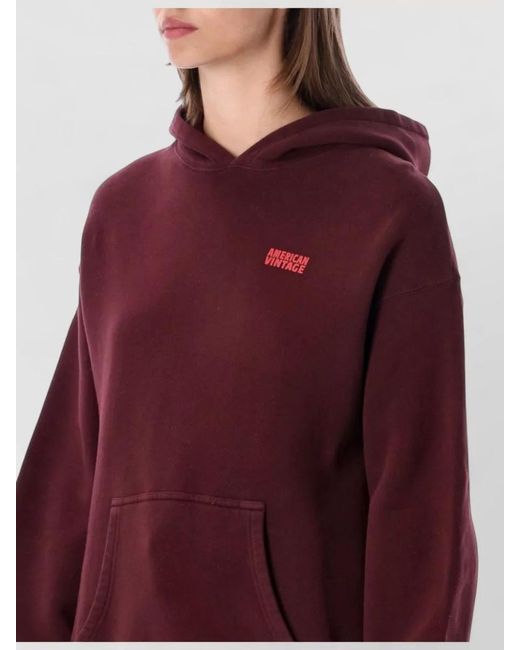 American Vintage Red Cotton Hoodie