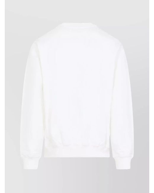 Casablanca White Organic Cotton Ribbed Long-Sleeve Sweatshirt for men