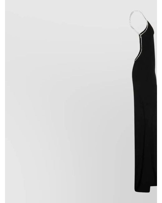 Tom Ford Black Long Dress V Neckline Spaghetti Straps