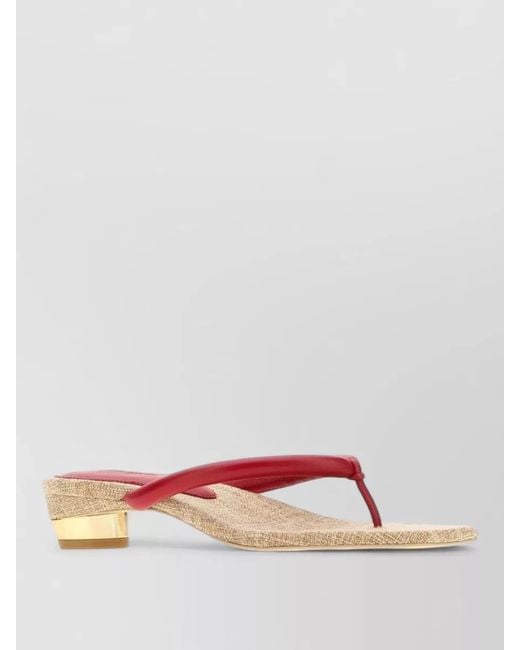 Cult Gaia Multicolor Leather Sierra Thong Mules Metallic Heel