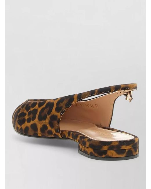 Gianvito Rossi Brown Suede Leather Slingback Ballerina Shoes