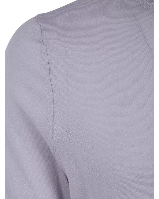 Ballantyne Purple Short Sleeve Knit Top Ribbed Neckline for men