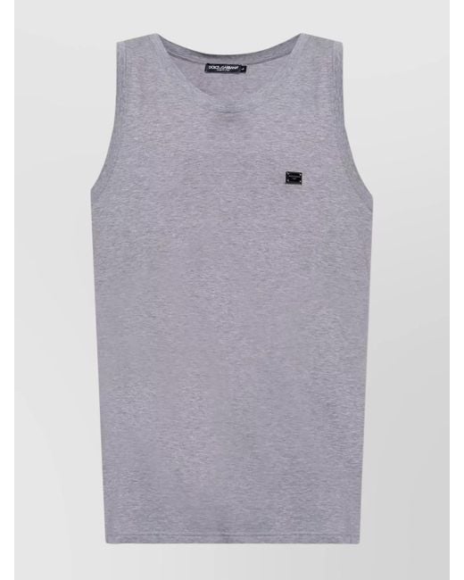Dolce & Gabbana Gray Cotton Oversized Tank Top for men