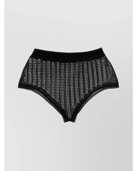 Rabanne Black High-Rise Studded Briefs