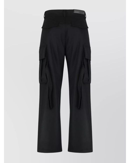 DARKPARK Black Virgin Wool Cargo Wide-Leg Trousers for men
