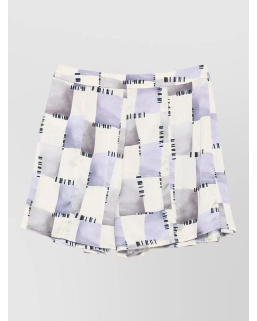 Emporio Armani Gray Pleated Skirt Featuring Abstract Pattern Design