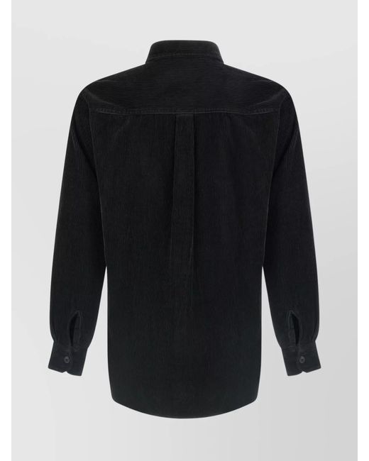 Carhartt Black Textured Corduroy Shirt Chest Pocket for men