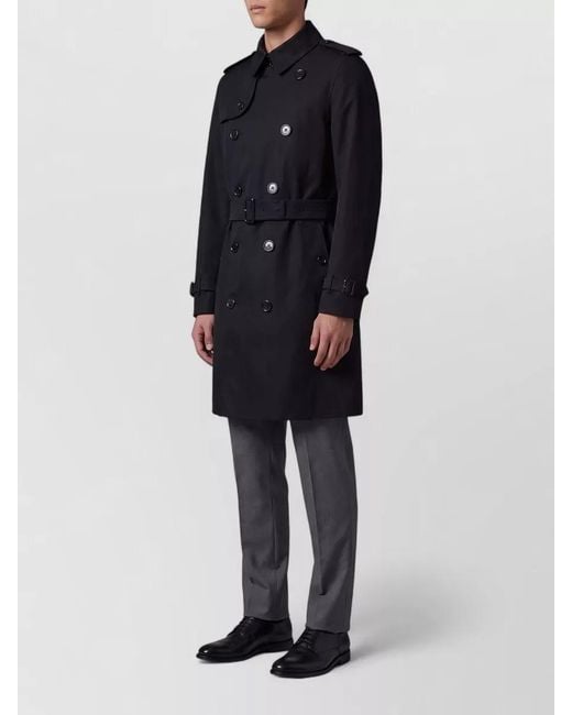 Burberry Blue Heritage Kensington Trench Coat Mid Length for men