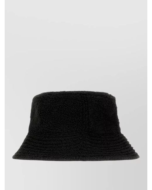 MM6 by Maison Margiela Black Textured Fabric Structured Polyester Hat for men