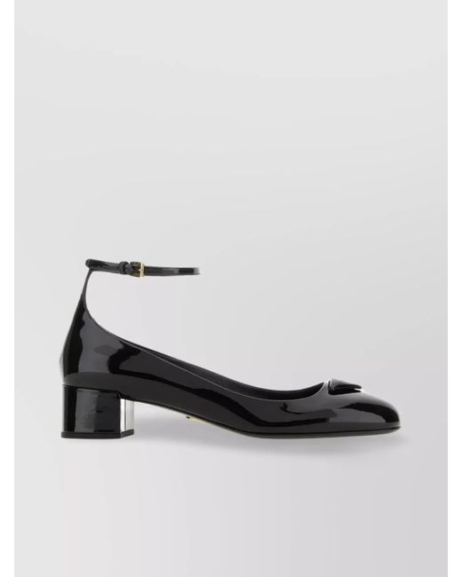Prada White Chic Block Heel Leather Pumps