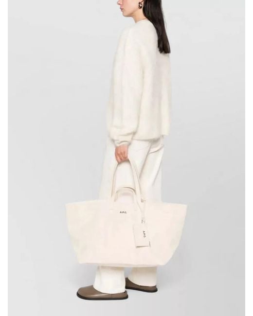 A.P.C. Natural Drummer Canvas Tote Bag Dual Handles
