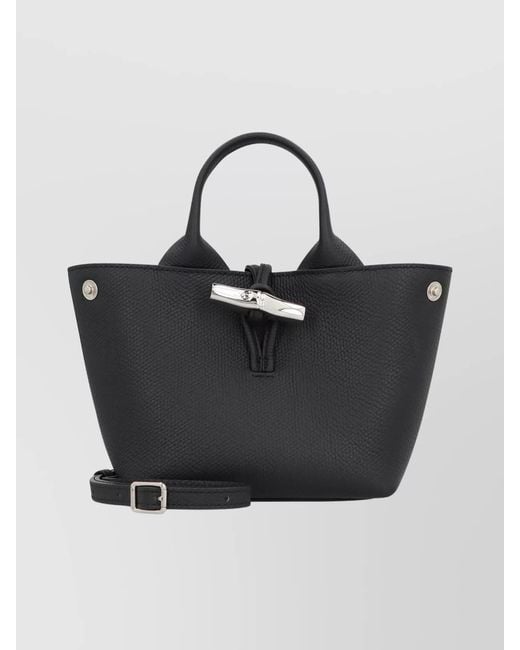 Longchamp Black Small Leather Shoulder Bag