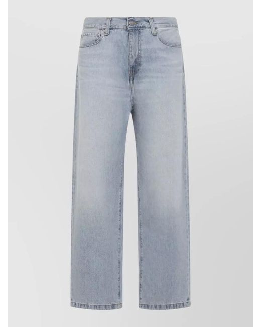 Carhartt Blue Denim Wide-Leg Straight-Leg Trousers for men