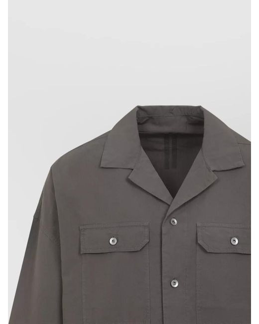 Rick Owens Gray Cotton Short-Sleeve Shirt for men