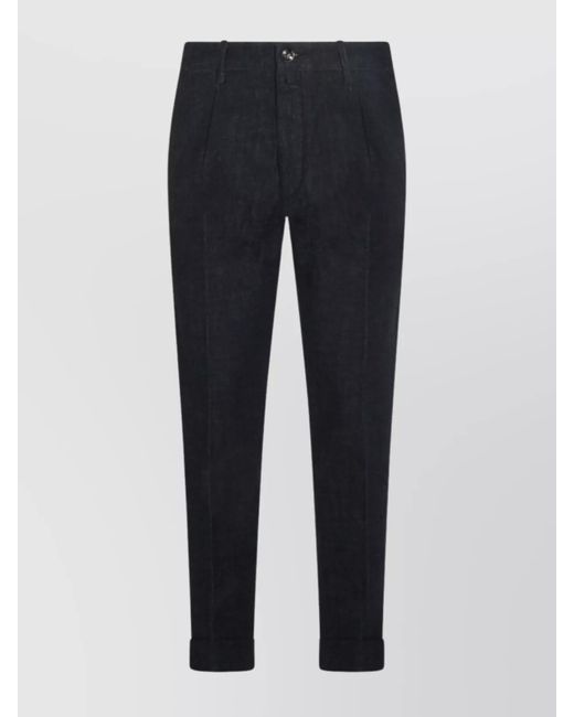 Jacob Cohen Blue Straight Trousers With Cuffed Hem And Pockets for men