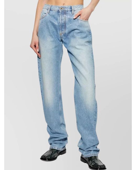 The Attico Blue Coated Straight-Leg Boyfriend Jeans
