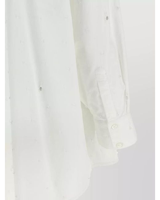 GIUSEPPE DI MORABITO White Crystal-Embellished Cotton Shirt
