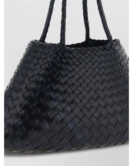 Dragon Diffusion Black Santa Croce Big Leather Tote Bag