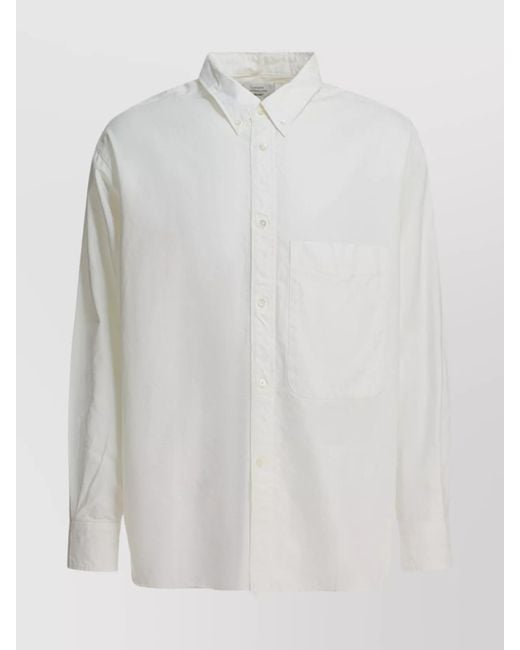 Beams Plus White Cotton Lisa Oxford Sn Shirt for men