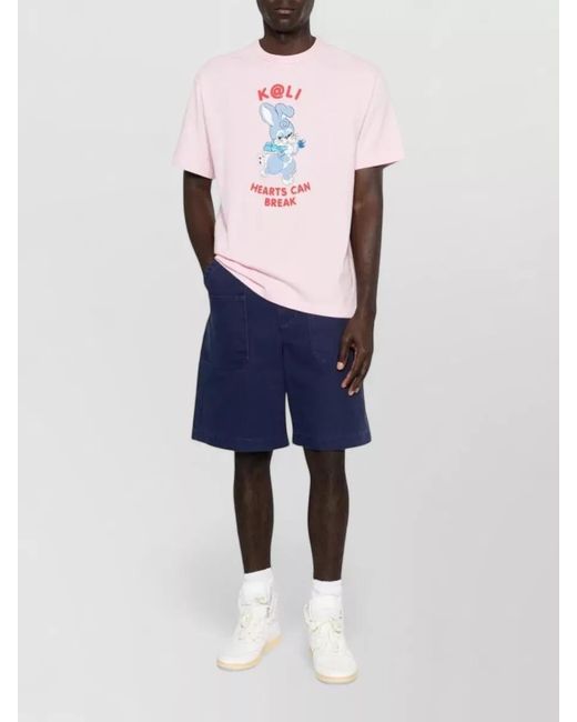 KENZO Pink Printed Cotton T-Shirt for men