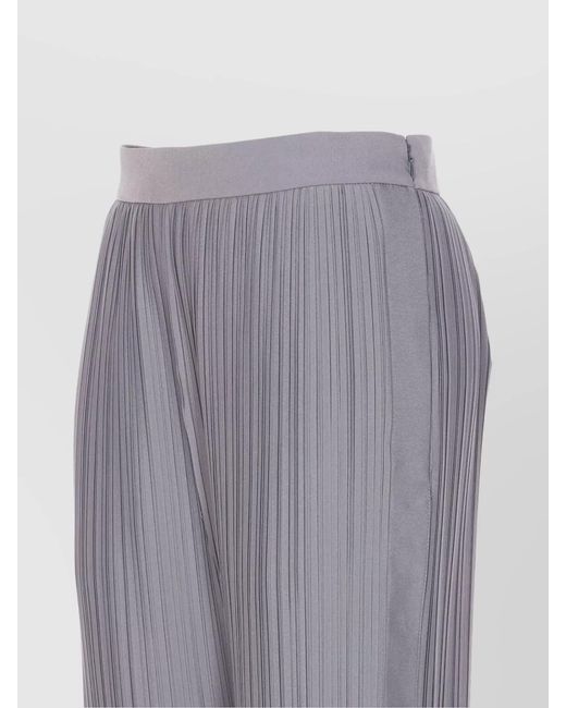 Lanvin Gray Pleated High-Rise Wide-Leg Trousers
