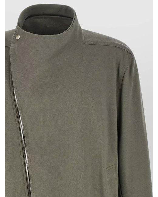 Rick Owens Green Hollywood Flight Sweatshirt High Collar Design for men