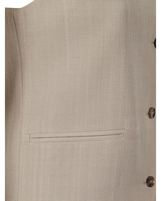 Loulou de Saison Natural Paco High Neck Tailored Waistcoat