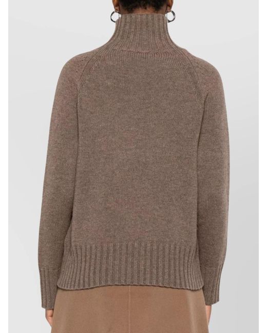 Max Mara Brown Cashmere Wool Turtleneck Sweater