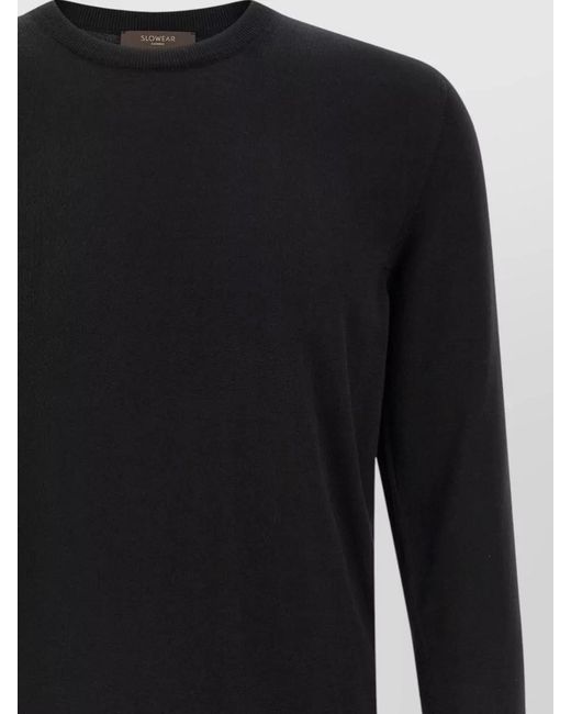 Zanone Black Cotton Jumper for men