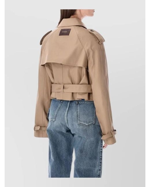 J.W. Anderson Blue Trench Coat Cropped Boxy Silhouette Belt