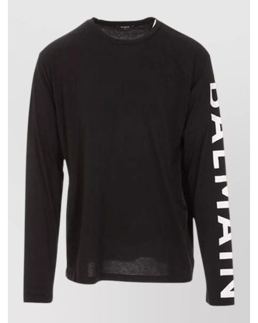 Balmain Black Cotton T-Shirt for men