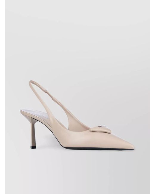 Prada Natural Bow Pointed Stiletto Heel Pumps