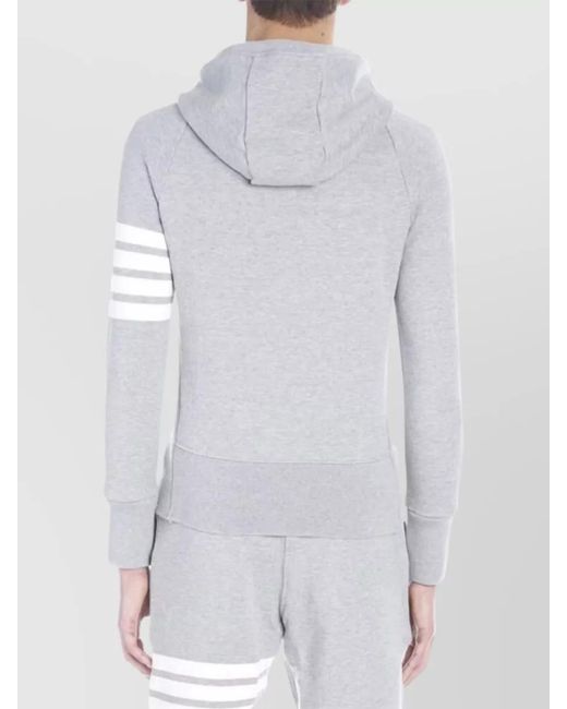 Thom Browne Blue Cotton Zip Up Hoodie for men