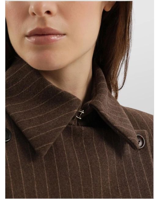 1989 STUDIO Brown Striped Double Breasted Blazer