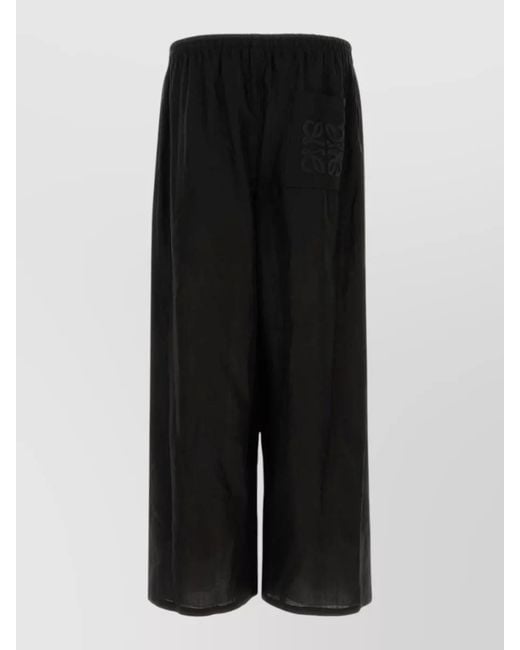 Loewe Black Viscose Blend Wide Leg Summer Shorts for men