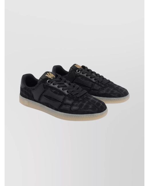 Amiri Black Casual Low Top Sneakers With Skull Detail for men