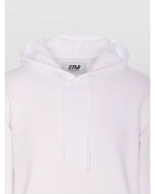 Golden Goose Deluxe Brand White Cotton Logo Print Hoodie for men