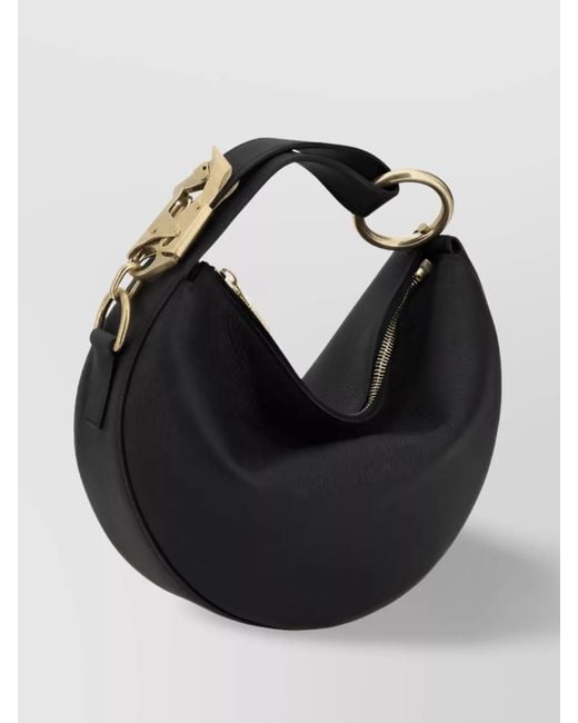 Burberry Black Knight Medium Leather Shoulder Bag