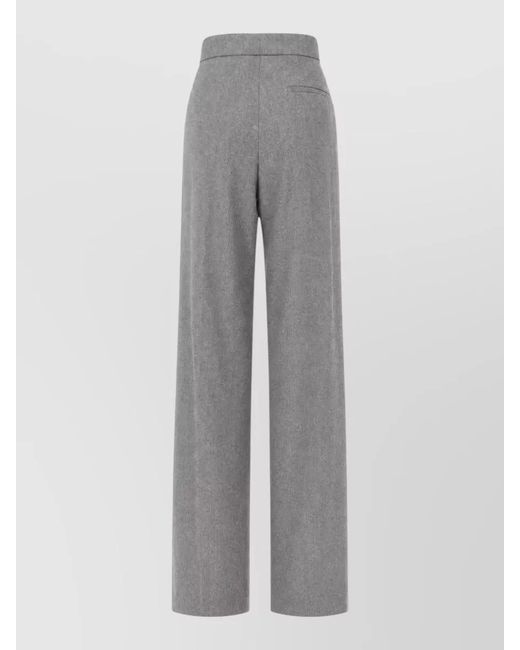 Stella McCartney Gray Wool Wide-Leg Trousers