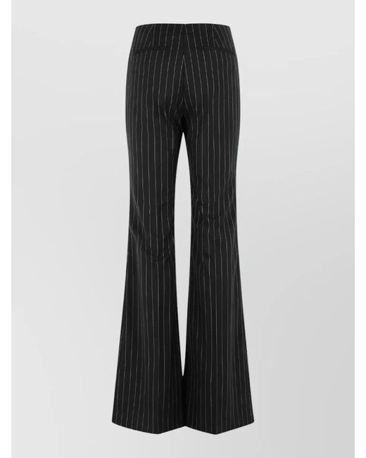 Sportmax Black Virgin Wool Blend Flared Trousers